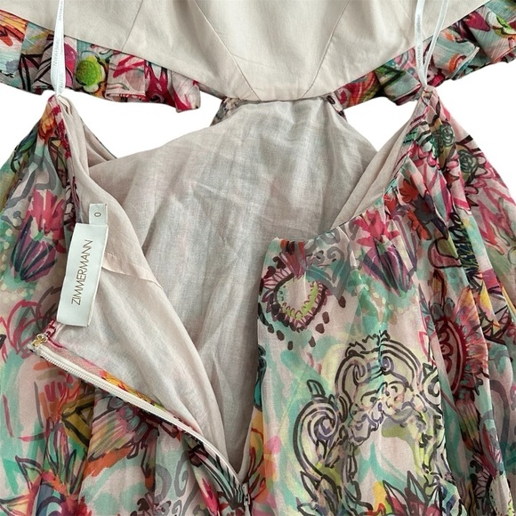 Zimmerman the Lovestruck Ruffle Maxi Dress Flaming Hearts Print size 0 | US 4 - Picture 13 of 16
